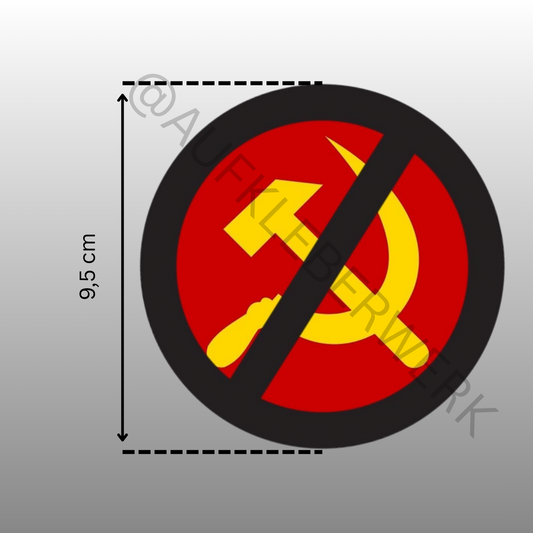 Hammer und Sichel durchgestrichen Aufkleber rund