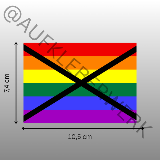 Regenbogen Flagge durchgestrichen Aufkleber