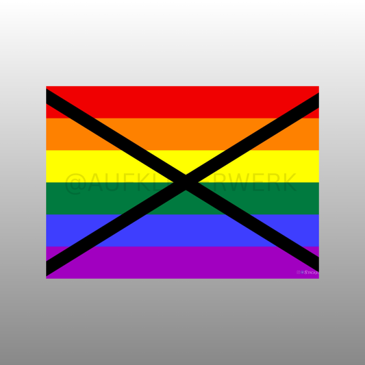 Regenbogen Flagge durchgestrichen Aufkleber